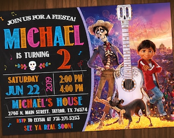 Coco Invitation Coco Birthday Invitation Fiesta Invitation Coco Party ...