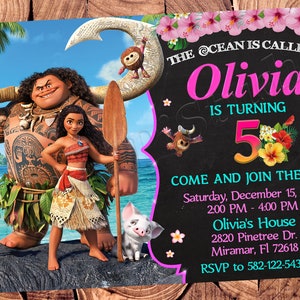 Moana Einladung Moana Geburtstagseinladung Party Moana Party Moana einladen Moana lädt ein