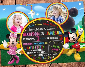 Mickey Mouse Invitation Minnie Mouse Invitation Mickey Mouse Birthday Invitation Minnie Mouse Birthday Mickey Mouse Party Minnie Mouse Party