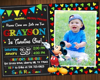 Mickey Mouse Invitation Mickey Mouse Birthday Invitation Mickey Mouse Party Mickey Mouse Digital File Mickey Mouse Printable File