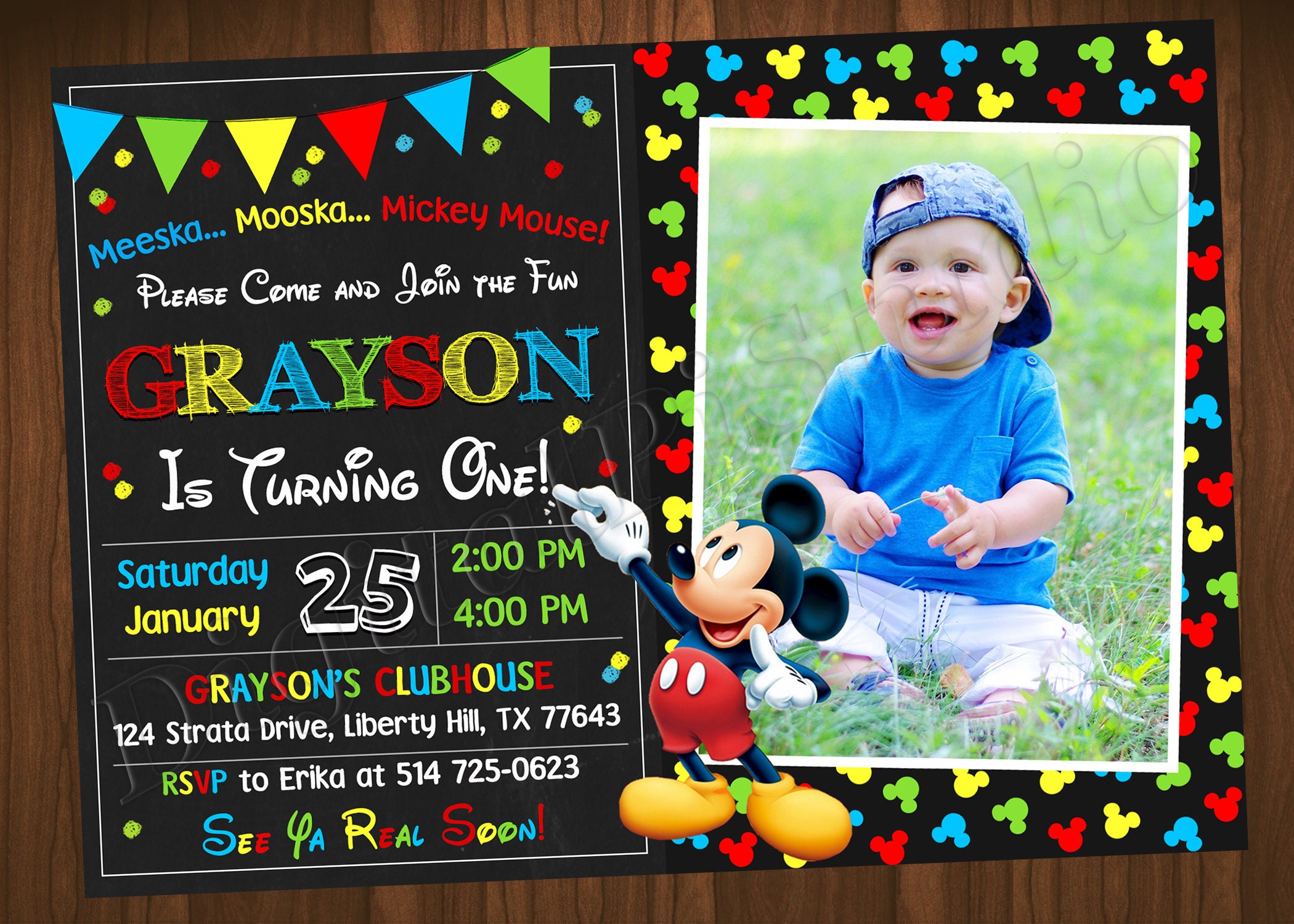 Mickey Mouse Invitation Mickey Mouse Birthday Invitation Etsy Australia