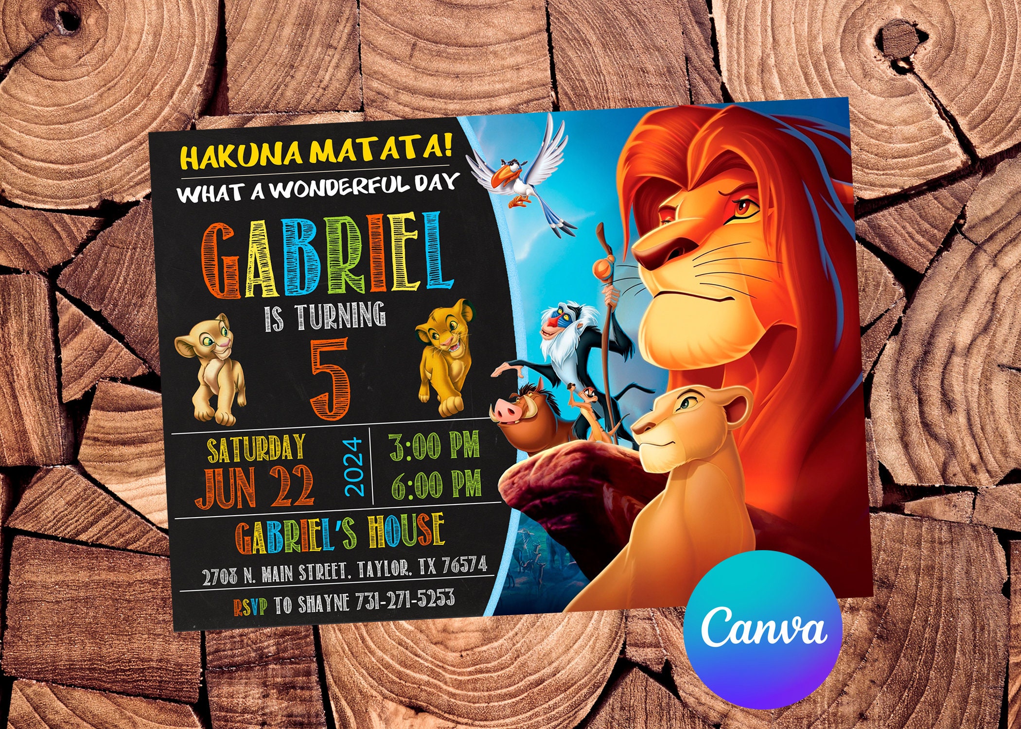 Lion King Invitation Lion King Birthday Invitation Lion King Party Lion King Editable Invitation Lion King Digital Printable File
