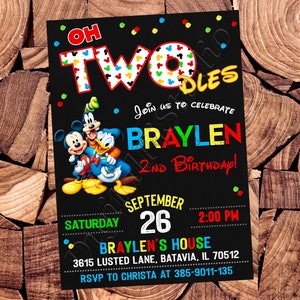 Mickey  Invitation Mickey Mouse Clubhouse Invitation Oh Twodles Invitation Oh Twodles Birthday Mickey Mouse Clubhouse Birthday