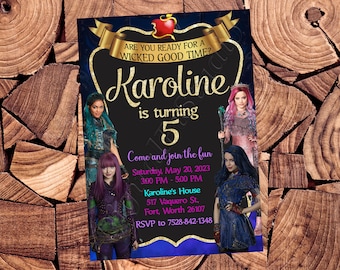 Descendants Invitation Descendants Birthday Invitation Descendants Party Descendants Digital File Descendants Printable File