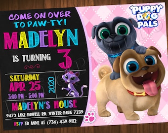 Invitación de Puppy Dog Pals Invitación de cumpleaños de Puppy Dog Pals Fiesta de Puppy Dog Pals Invitación de Puppy Dog Cumpleaños de Puppy Dog Fiesta de Puppy Dog