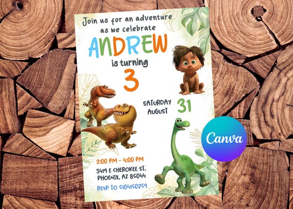 The Good Dinosaur Invitation The Good Dinosaur Birthday Invitation The Good Dinosaur Party The Good Dinosaur Editable Invitation