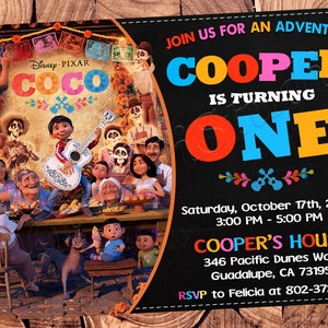 Invitación Coco Invitación Fiesta Coco Invitación Cumpleaños Coco Fiesta Cumpleaños Coco Archivo Digital Coco Tarjeta Coco