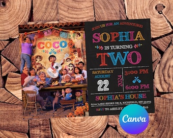 Coco Invitation Coco Birthday Invitation Fiesta Invitation Coco Party Coco Invites Coco Editable Invitation Digital Printable File