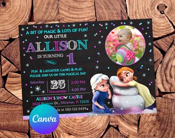 Invitación de Frozen Invitación de cumpleaños de Frozen Fiesta de Frozen Invitaciones de Frozen Invitación editable de Frozen Invitación digital de Frozen