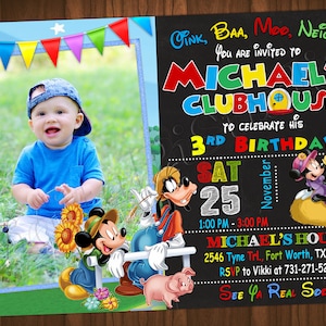 Invito contadino di Topolino Invito di Topolino Invito di compleanno contadino di Topolino Invito di compleanno di Topolino