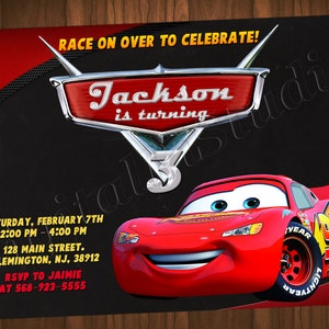 Autos-Einladung Autos-Geburtstags-Einladung Autos-Party-Autos einladen Autos einlädt Autos-digital druckbare Karte