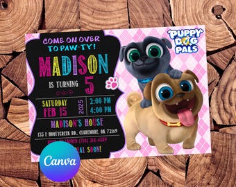 Puppy Dog Pals Invitation Puppy Dog Pals Birthday Invitation Puppy Dog Pals Party Puppy Dog Pals Editable Invitation Digital Printable File