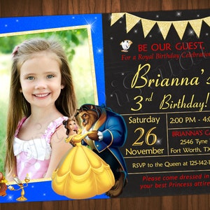 Beauty and the Beast Invitation Beauty and the Beast Birthday Invitation Beauty and the Beast Party Digital File Printable File