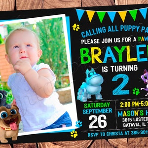 Invitation chiot chien copains Invitation d'anniversaire chiot chien copains fête chiot chien copains Invitation chiot chien anniversaire chiot chien fête de chien chiot