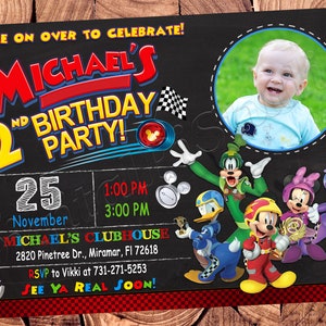 Mickey Mouse en Roadster Racers uitnodiging Mickey Mouse clubhuis uitnodiging Mickey Mouse uitnodiging Mickey Mouse verjaardagsuitnodiging