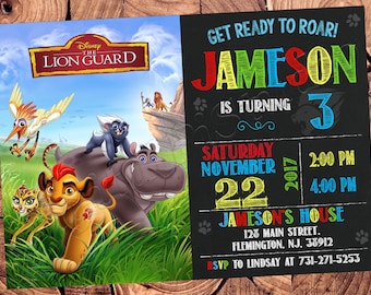 The Lion Guard Invitation Lion King Invitation The Lion Guard Birthday Invitation The Lion Guard Party Lion King Birthday Lion King Party