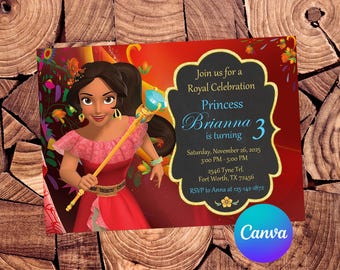 Elena of Avalor Invitation Elena Birthday Invitation Elena of Avalor Party Elena of Avalor Editable Invitation Digital Printable File