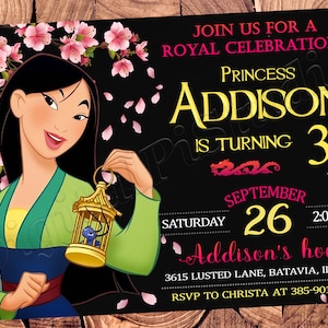 20x20cm Mulan Geburtstags-Einladung Mulan Party Mulan einladen Mulan lädt ein