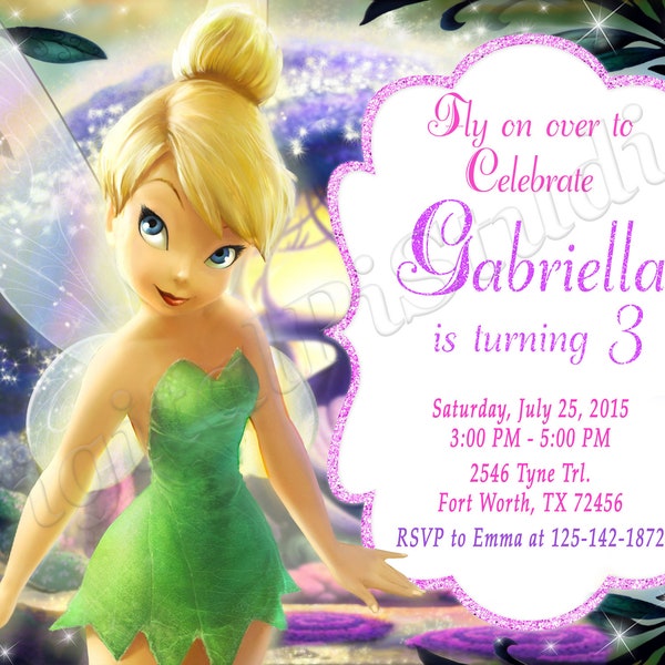 TinkerBell Invitation Tinker Bell Invitation TinkerBell Birthday Tinker Bell Birthday TinkerBell Party TinkerBell Invite