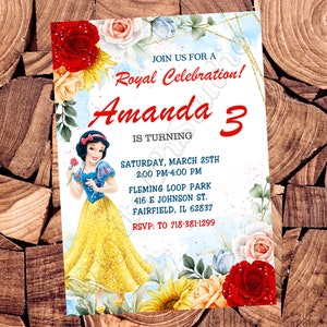 Convite Branca de Neve Convite Aquarela Branca de Neve Aniversário Branca de Neve Festa Branca de Neve Convite Branca de Neve Convite Branca de Neve