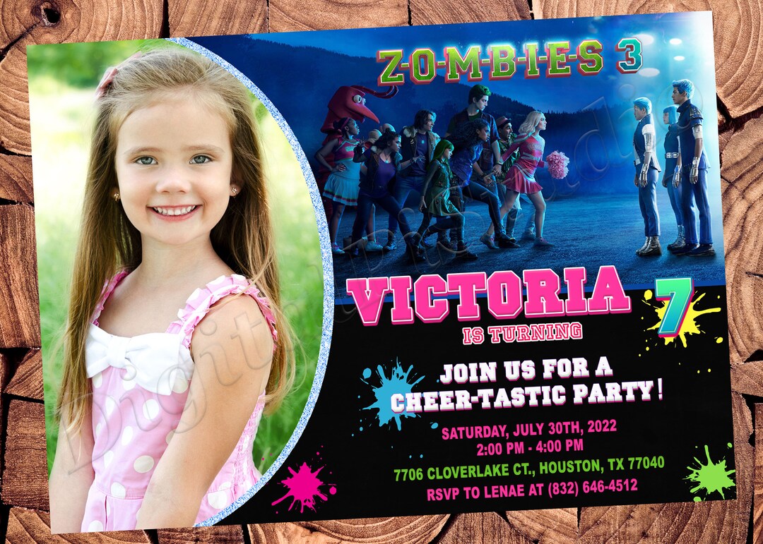 zombies-3-invitation-zombies-invitation-zombies-3-birthday-etsy
