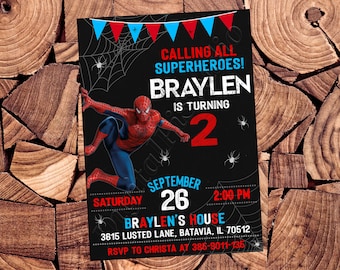 Convite do Homem-Aranha, Festa de Aniversário do Homem-Aranha, Festa do Homem-Aranha, Convite do Homem-Aranha, Cartão Digital do Homem-Aranha