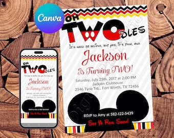 Mickey Mouse Invitation Mickey Mouse Birthday Invitation Mickey Mouse Party Mickey Mouse Editable Invitation Mickey Mouse Digital Card