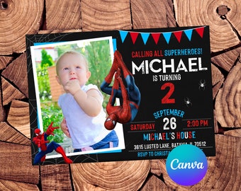Spiderman Invitation Spiderman Birthday Invitation Spiderman Party Spiderman Invites Spiderman Editable Invitation
