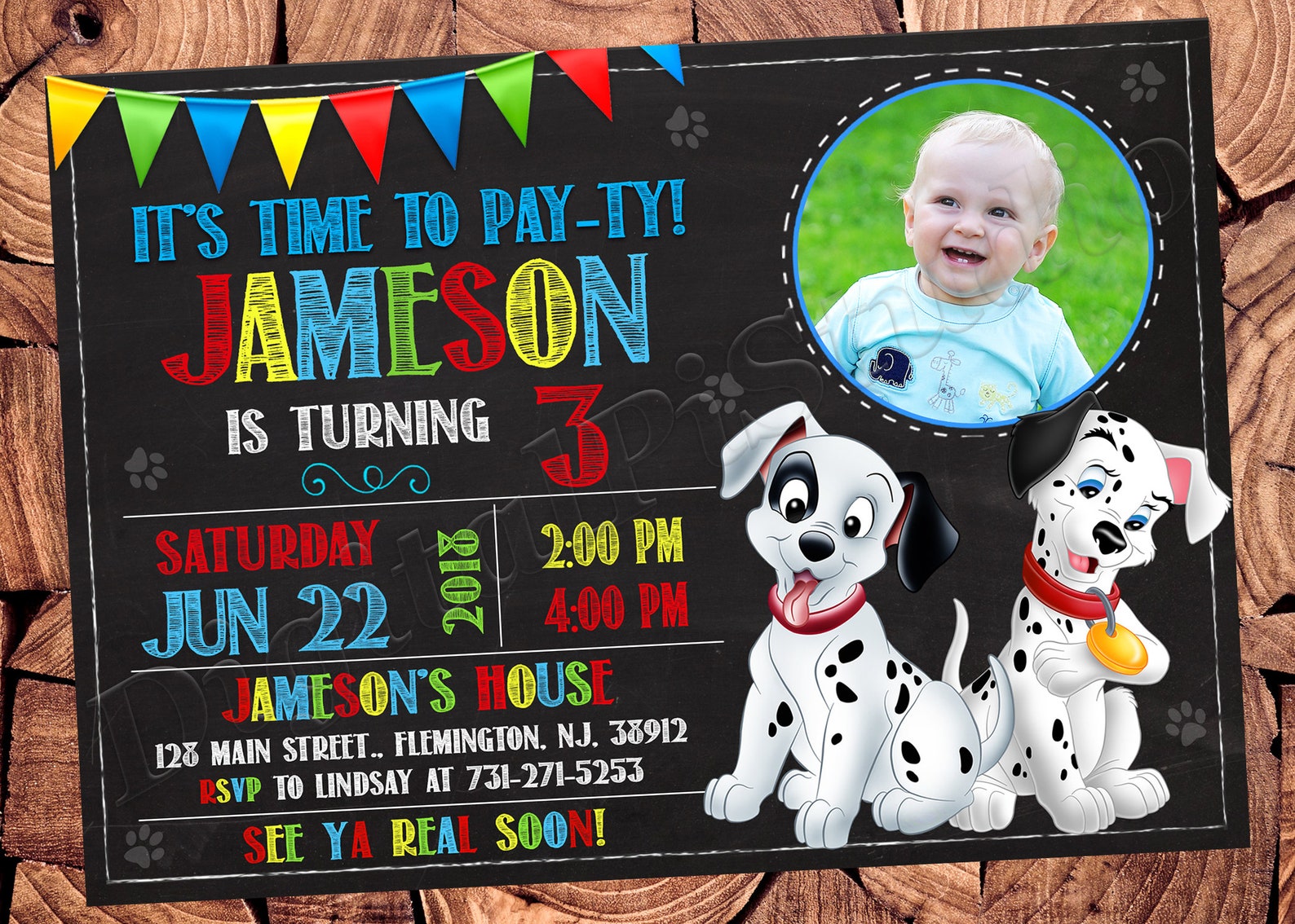 101 Dalmatians Invitation 101 Dalmatians Birthday Invitation 101 ...