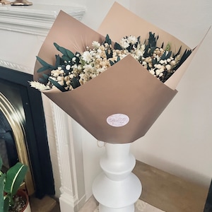 Dried Flower Bouquet with Vase: Birthday, Anniversary, and Home Decor Gift