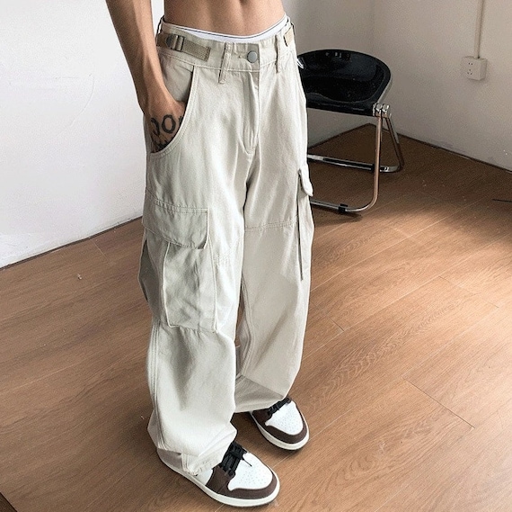 Japanese Work Pants Men's Summer Thin Large Pocket Straight Tube