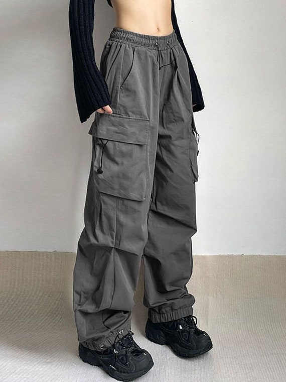 Harajuku Oversized Cargo Parachute Pants Women's Streetwear Vintage Y2K Hip  Hop Wide Leg Joggers Baggy Sweatpants Techwear -  Canada
