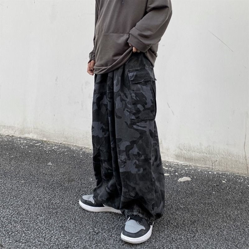 COLLUSION low rise baggy fit cargo trousers in khaki camo  ASOS