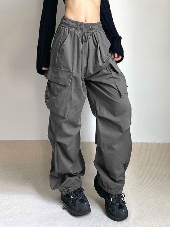 Women Cargo Trousers Drawstring Baggy Pants Loose Jogger Pants Parachute  Pants Trendy Sweatpants Streetwearc : : Clothing, Shoes 
