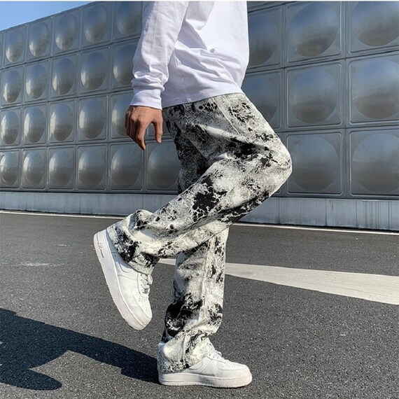 Pantalones vaqueros estampados a la moda para hombre primavera