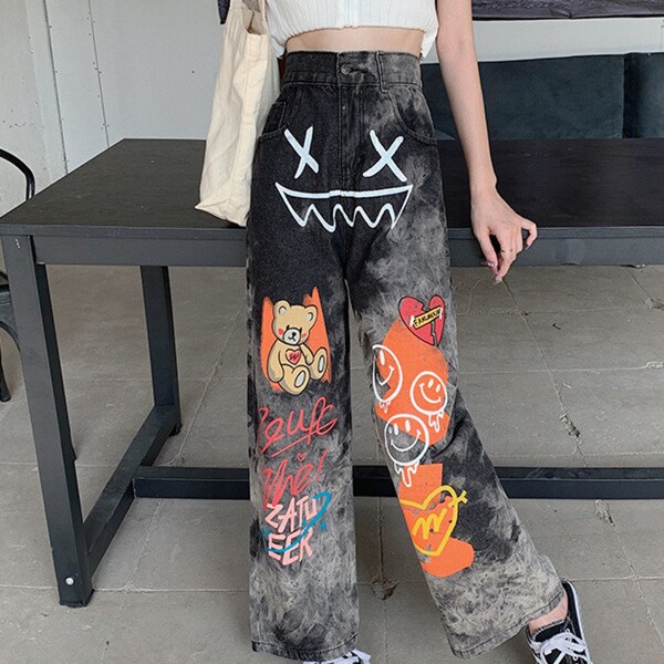 Iscreamcolour Graffiti Loose Pants Girly Fashion main image 0