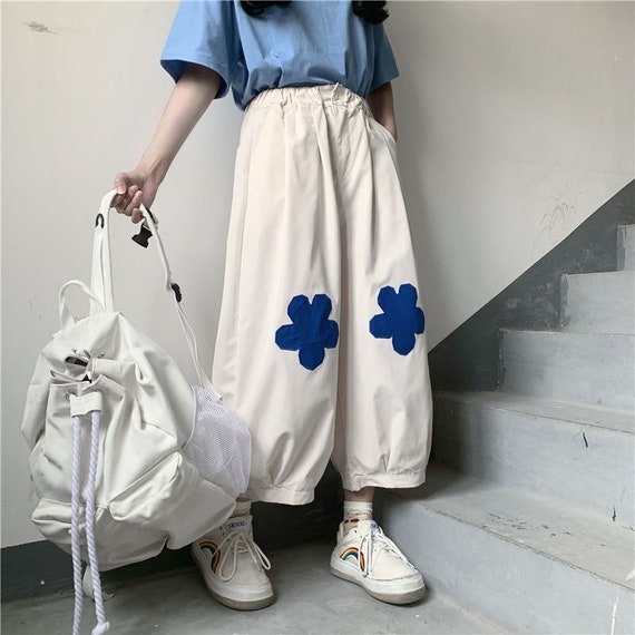 Harajuku Beige Oversize Kawaii Cargo Pants Japan Style Soft Girl Wide Leg  Trousers Autumn Casual Student Pants Women 