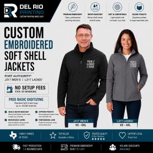 Custom Embroidered Soft Shell Jacket, Business Logo Jacket, Company Uniform, Men’s & Women’s J317 L317