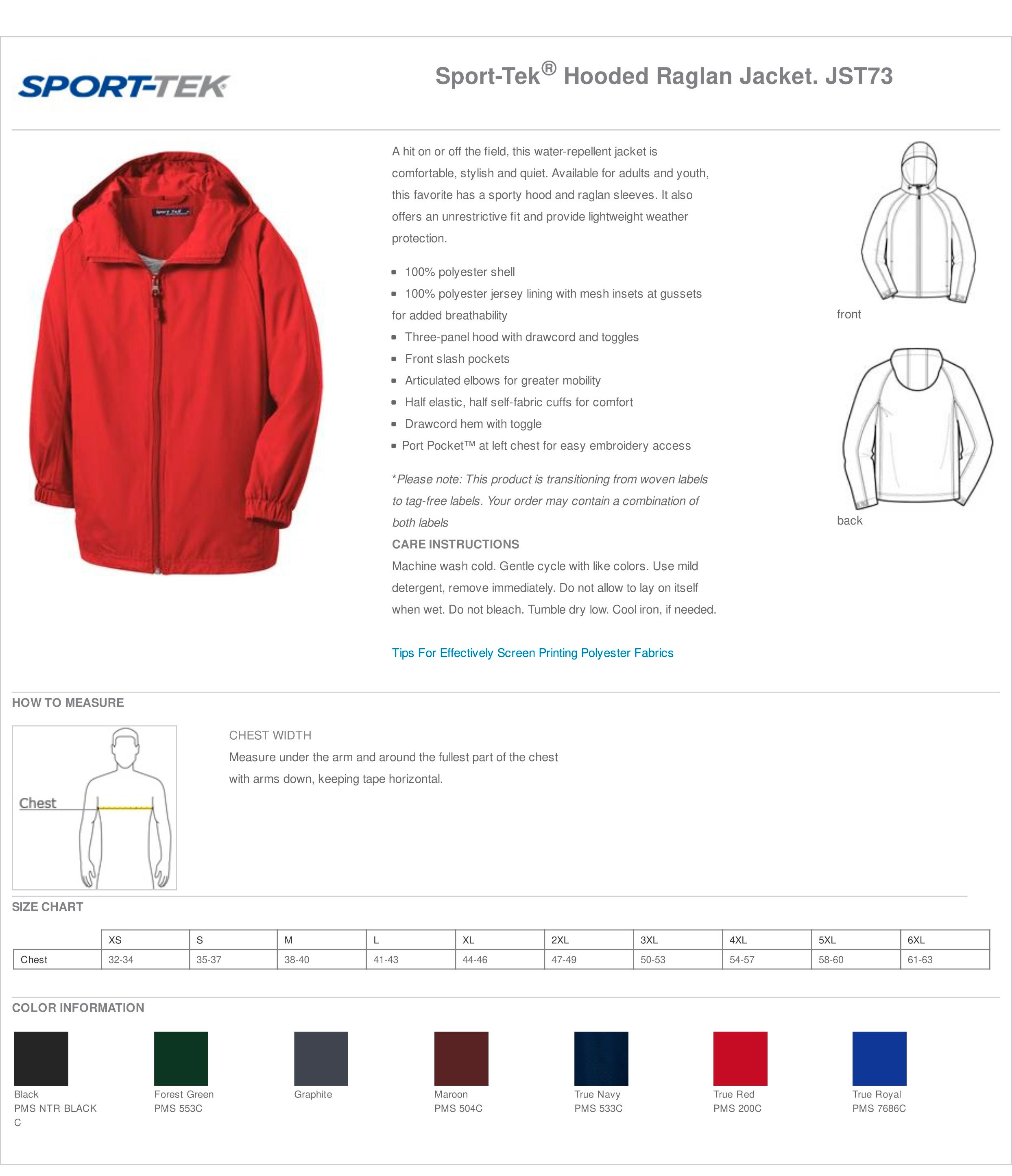 Custom Embroider Personalized LST76/JST73 Sport-tek Custom Embroider Personalized LST76/JST73 Sport-tek