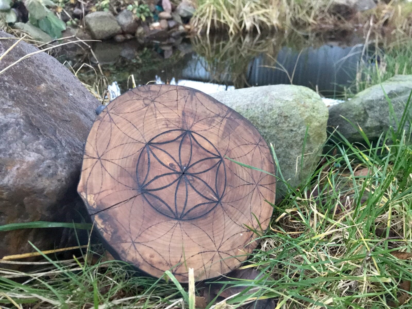 1 Gallon Jug Flower Of Life Etched Glass Sacred Geometry Enhance 