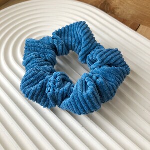 Daisy Scrunchies alle Größen Blau Einzeln Set Breites Gummi Baumwolle Schonend Sanft Haarband fair produziert Boho Cord