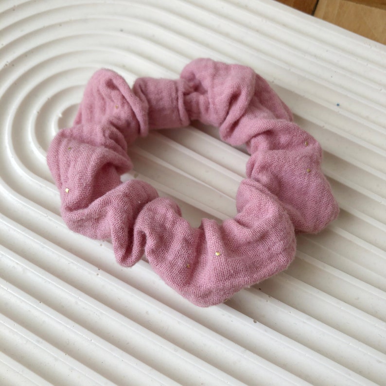 Scrunchies in verschiedenen Größen Flieder Einzeln Set Breites Gummi Baumwolle Schonend Sanft Mini Haarband fair produziert Blush