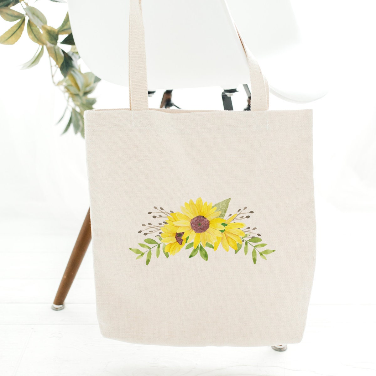 Sunflower Motif Tote Bag Sunflower Aesthetic Tote Bag - Etsy UK