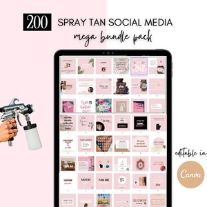 200 Spray Tan Social Media, Instagram Templates Spray Tan, Spray Tan Tech, Social Media Spray Tanning Templates, Spray Tan Facebook, Salon