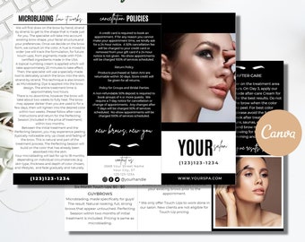 Microblading Brochure, Mircroblading Eyebrows Trifold, Printable Permenant Makeup Pamphlet, Editable Salon Brochure, DIY Business Brochure