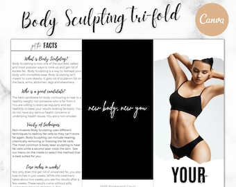 Body Sculpting-brochure, Body Contouring in drieën, Afdrukbaar Body Sculpting-brochure, Bewerkbare Body Sculpting-brochure, afdrukbare brochure