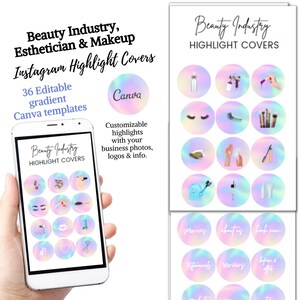 36  Gradient Beauty Social Media Icons | Instagram Highlight Cover Icons | Instagram Cover Stories | Instagram | Lashes, Brows| Esthetician