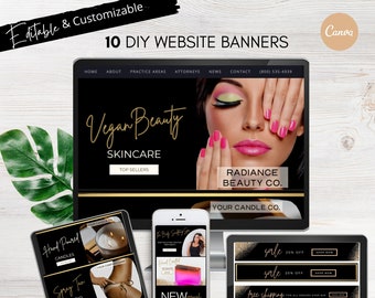 Modelli di banner per siti Web fai-da-te, miniature di siti Web modificabili, modelli Shopify online per spa Modelli di progettazione di negozi, siti Web minimalisti