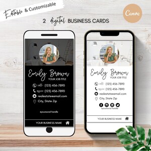 Digital Business Card Canva Template | Digital Business Card | Real Estate Marketing | Modern Business Card | Entrepreneur | Modern Card