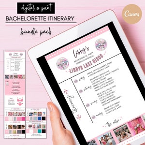 Deluxe Bachelorette Invitation Template Bundle,  Disco Bachelorette Itinerary Template, Bachelorette Weekend Planner, Bachelorette Invite